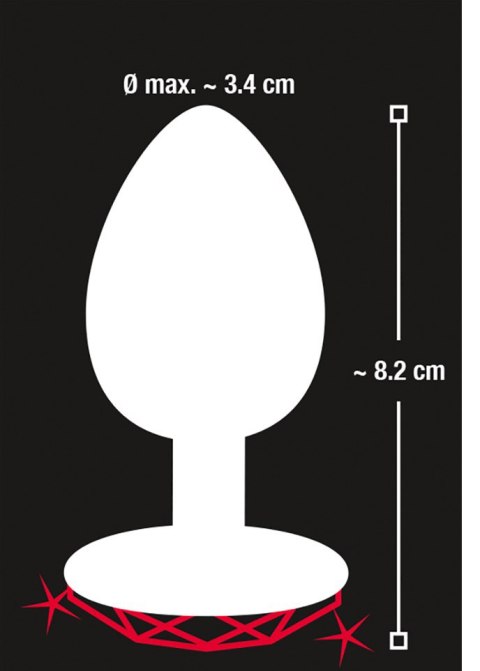 Ozdobny korek analny z sercem kryształek plug 8cm