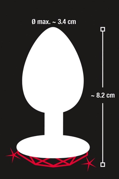 Ozdobny korek analny z sercem kryształek plug 8cm