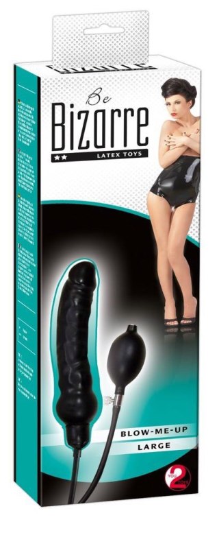 Nadmuchiwane czarne dildo penis z lateksu 25 cm