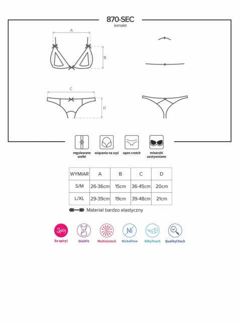 Sex komlet otwarte stringi stanik obsessive l/xl