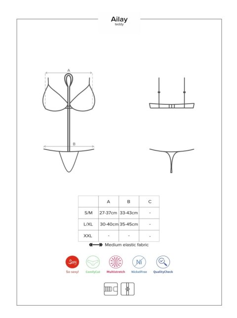 Komplet obroża biustonosz figi sex obsessive l/xl