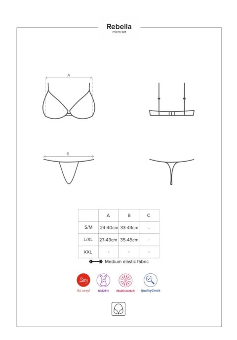 Biustonosz stringi skóra komplet obsessive l/xl