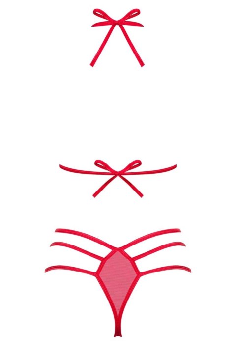 Czerwony komplet biustonosz stringi giftella l/xl