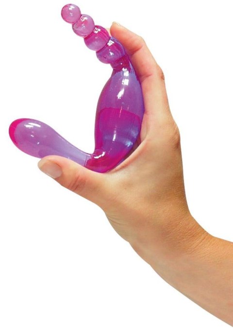 Sonda dwustronna waginalna analna dildo kulki 20cm