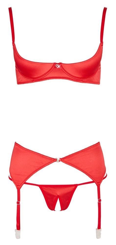 Shelf Bra Set red 80B/M