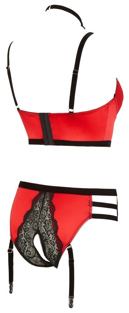 Shelf Bra Set red 80B/M