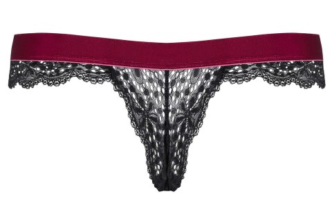 Koronkowe stringi majtki czarne bordo rossita l/xl