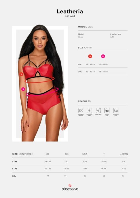 Komplet erotyczny biustonosz majtki leatheria s/m