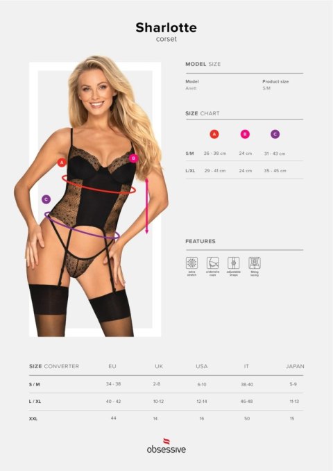 Komplet gorset stringi sex obsessive sharlotte s/m