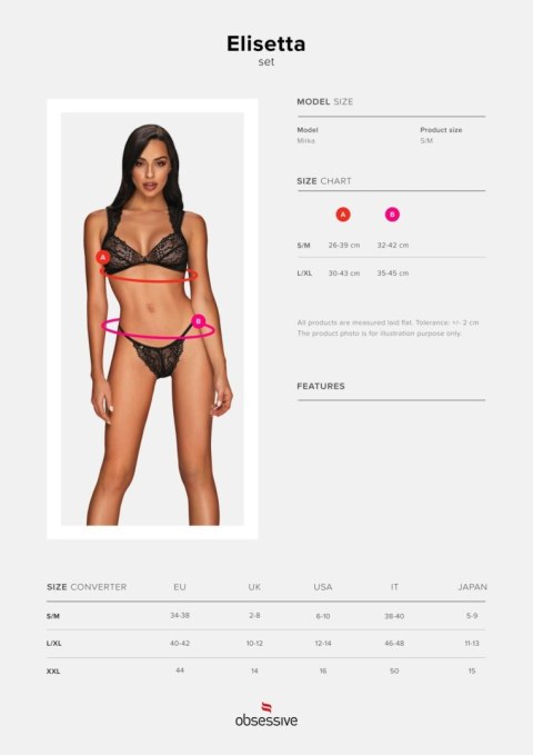 Komplet biustonosz stringi obsessive elisetta l/xl