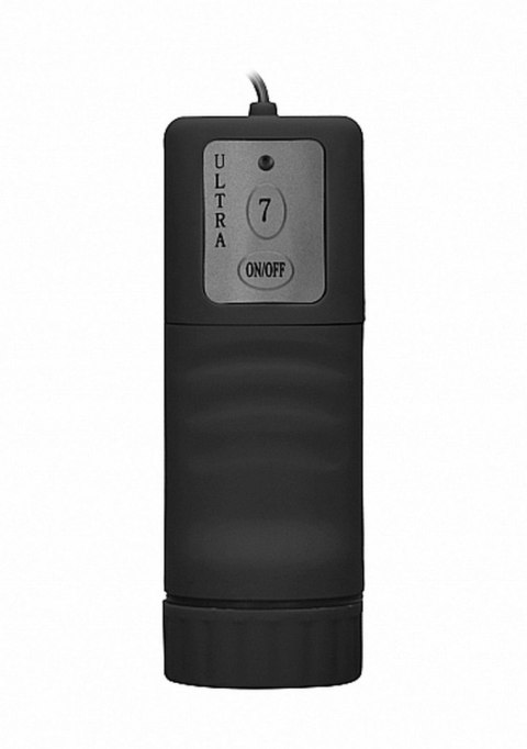 Strap-on podwójne prążkowane dildo czarne wibracja