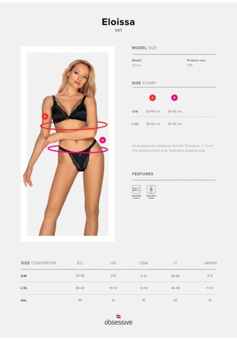 Stanik stringi sex komplet obsessive eloissa s/m