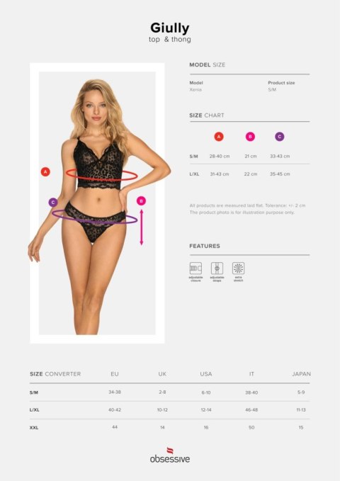 Top stringi komplet erotyczny obsessive giully lxl