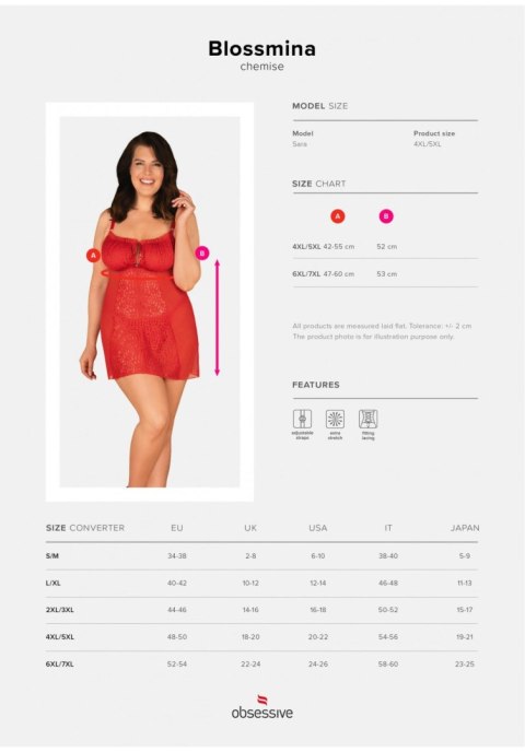 Komplet koszulka stringi obssessive blossmina 6xl