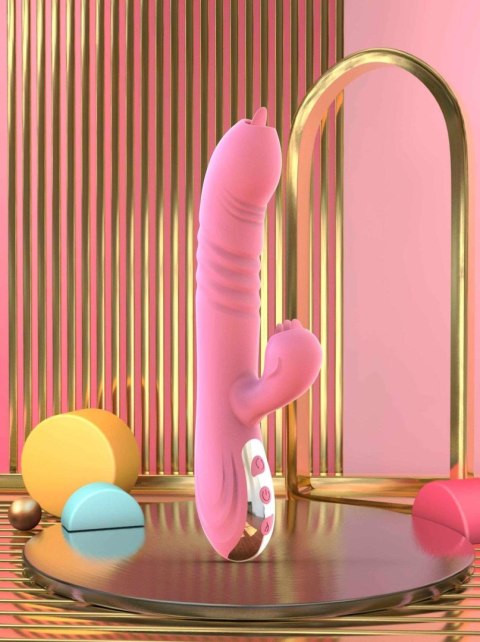 Wibrator damski grzejący posuwisty maszyna orgazmowa z językiem