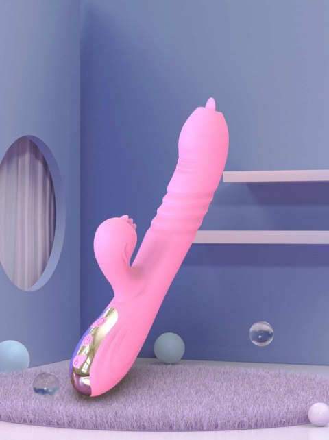 Wibrator damski grzejący posuwisty maszyna orgazmowa z językiem