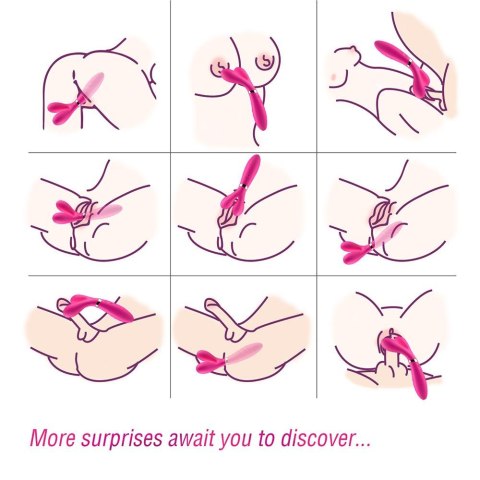 Podwójny wibrator masażer stymulator 9 trybów 19cm