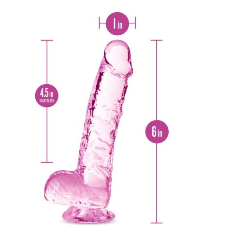 NATURALLY YOURS  6" CRYSTALLINE DILDO ROSE