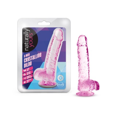 NATURALLY YOURS  6" CRYSTALLINE DILDO ROSE