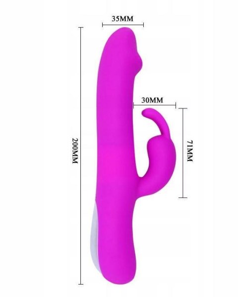 Wibrator króliczek ruch posuwisty 2x7 trybów 20cm