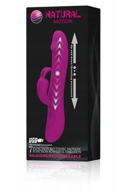 Wibrator króliczek ruch posuwisty 2x7 trybów 20cm