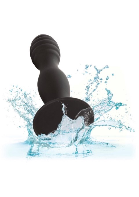 Korek analny plug żebrowany z przyssawką sex anal