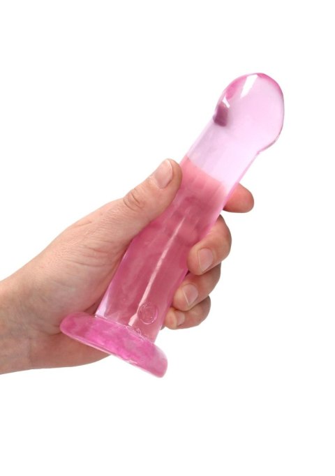Dildo różowe gładkie z mocną przyssawką 18 cm
