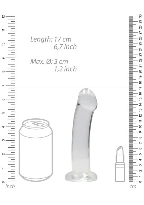 Proste lekko zagięte dildo z przyssawką 16,6 cm