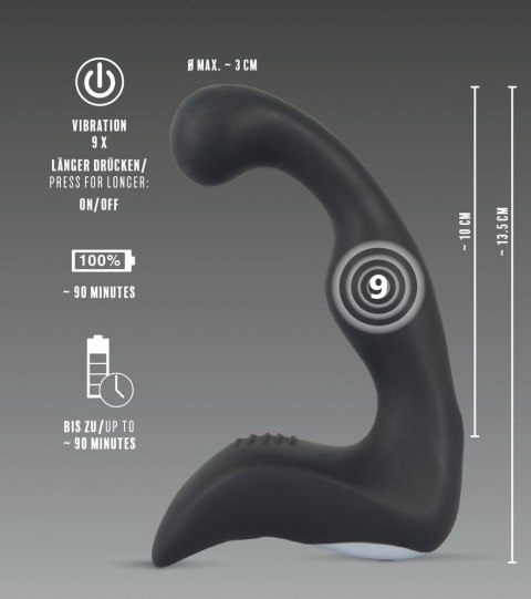 Wibrujący masażer prostaty krocza 9 trybów 14cm
