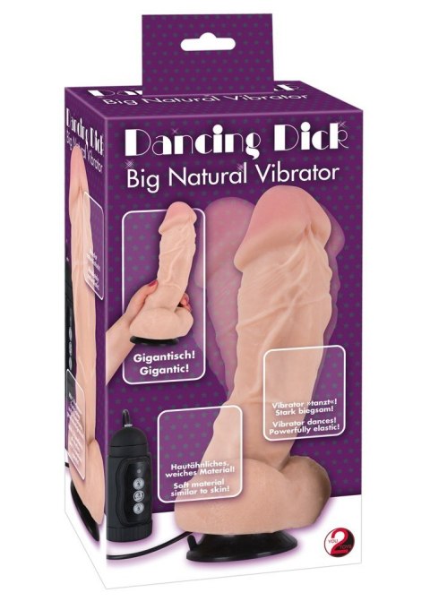 Dildo z obrotami na przyssawce duży mocny 22cm