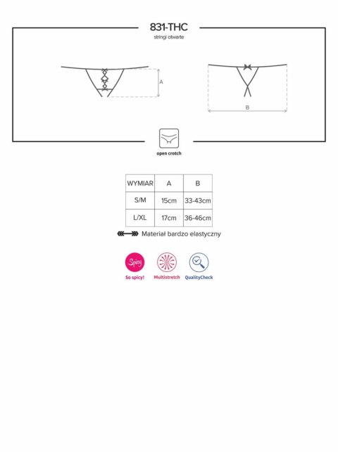Erotyczne otwarte stringi koronkowe obsessive s/m