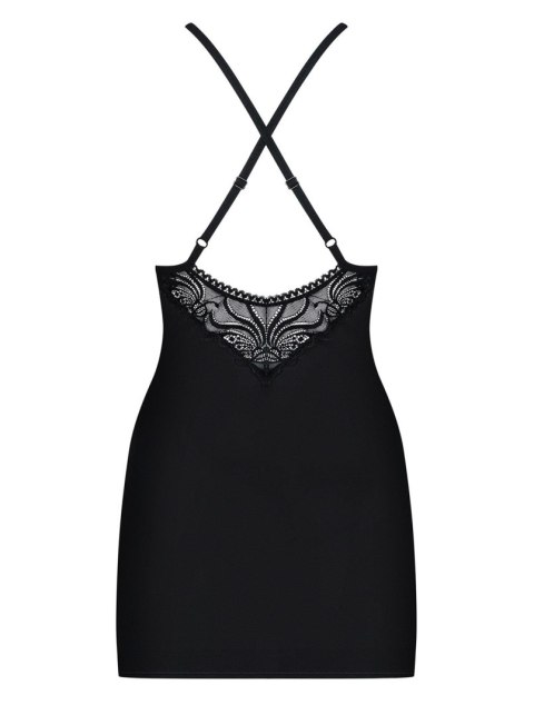 Komplet czarna koszulka sex stringi 828-che-1 l/xl