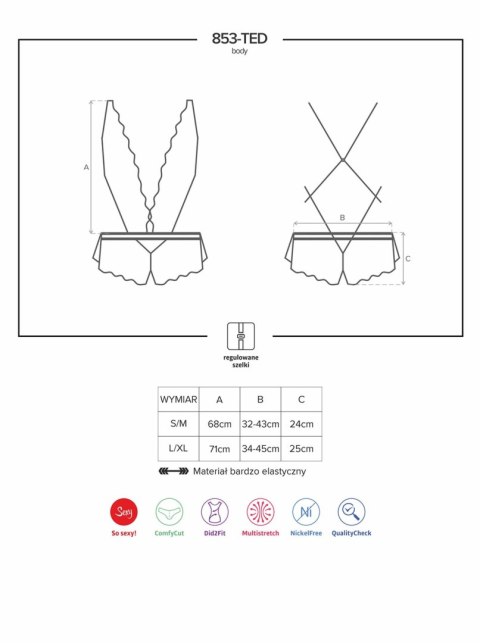 Koronkowe sex body prześwitujące obsessive s/m