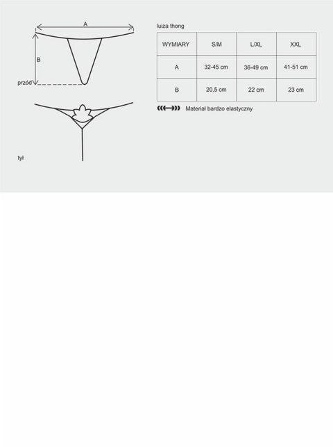 Stringi haft przejrzysta siateczka obsessive l/xl