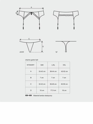 Stringi i pas do pończoch komplet obsessive l/xl