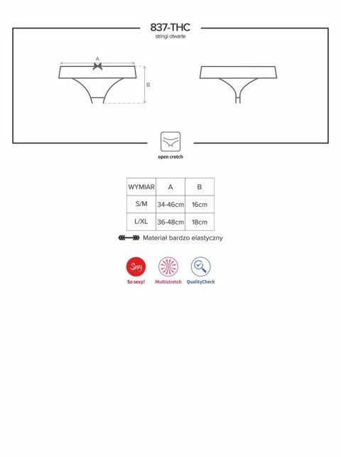 Stringi z rozciętym otwartym krokiem obsessive s/m