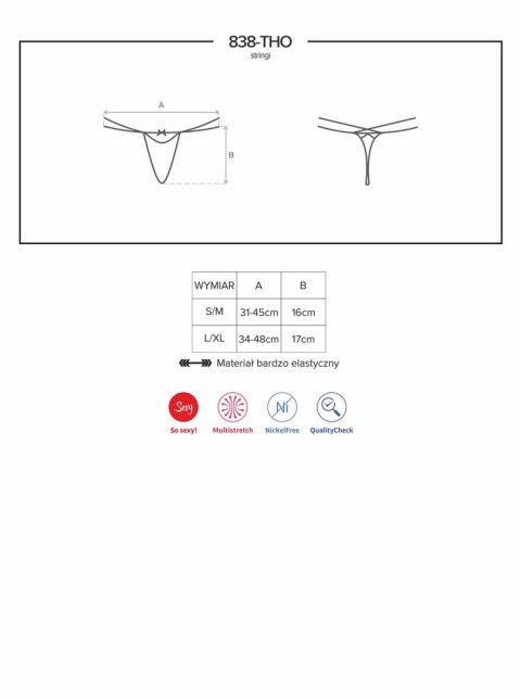 Czerwone koronkowe stringi erotyka obsessive l/xl